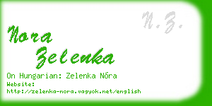 nora zelenka business card